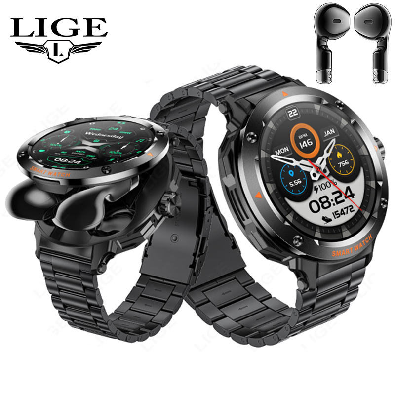 Smartwatch Headset - Novo masculino 2 em 1 fone