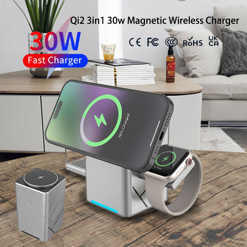 Smartwatch Touch - Carregador Sem Fio Magnético Rotativo Multifuncional