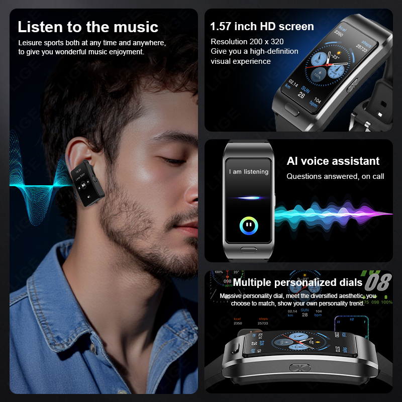 Fones de Ouvido Bluetooth LIGE - Smartwatch Headset avaliação e preço