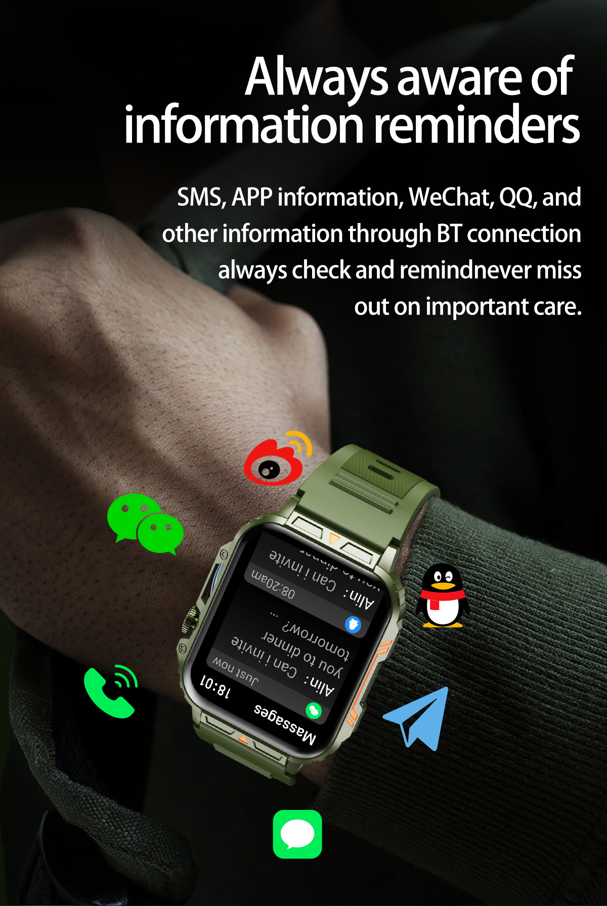 Relógio inteligente militar ao - Smartwatch Faces avaliação e preço