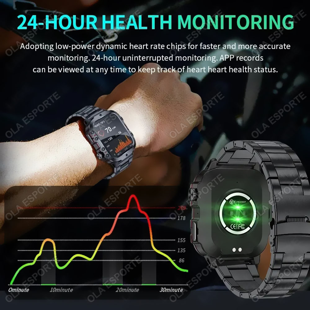 2025 novo militar relógio inte - Smartwatch Faces avaliação e preço