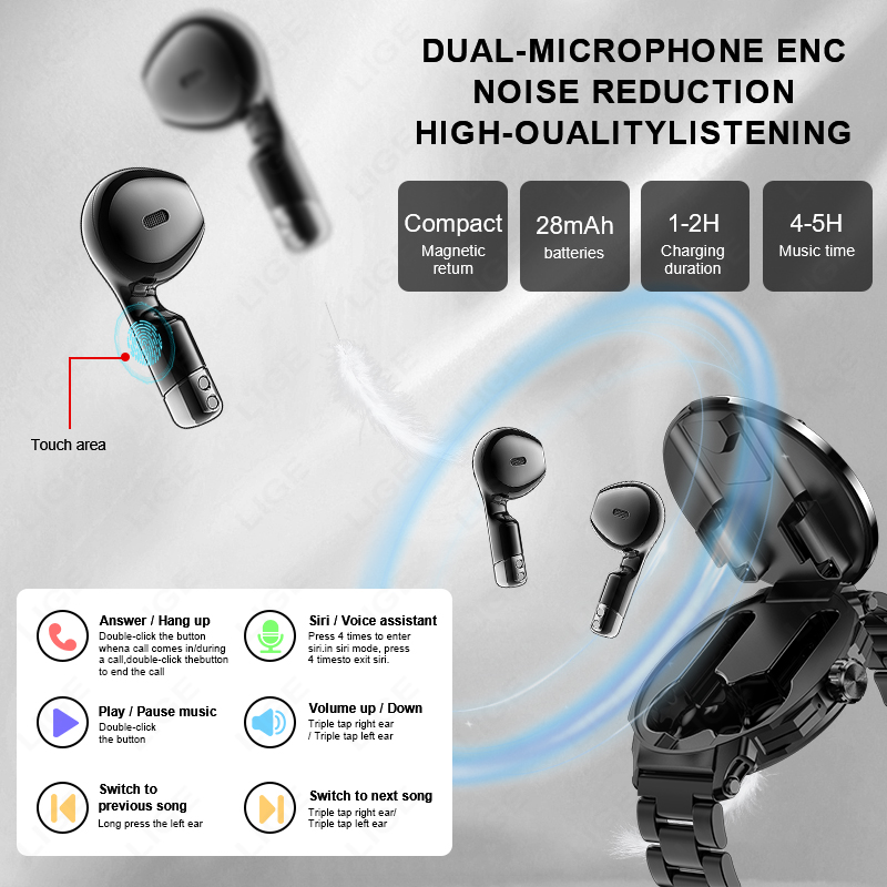 Novo masculino 2 em 1 fone de  - Smartwatch Headset avaliação e preço