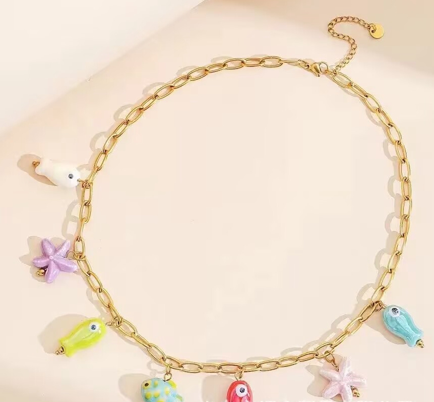 5 pçs novo verão colorido esma - Ceramic Link Bracelet avaliação e preço