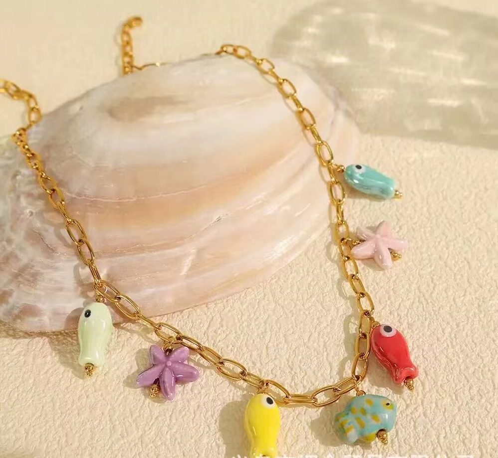 5 pçs novo verão colorido esma - Ceramic Link Bracelet avaliação e preço