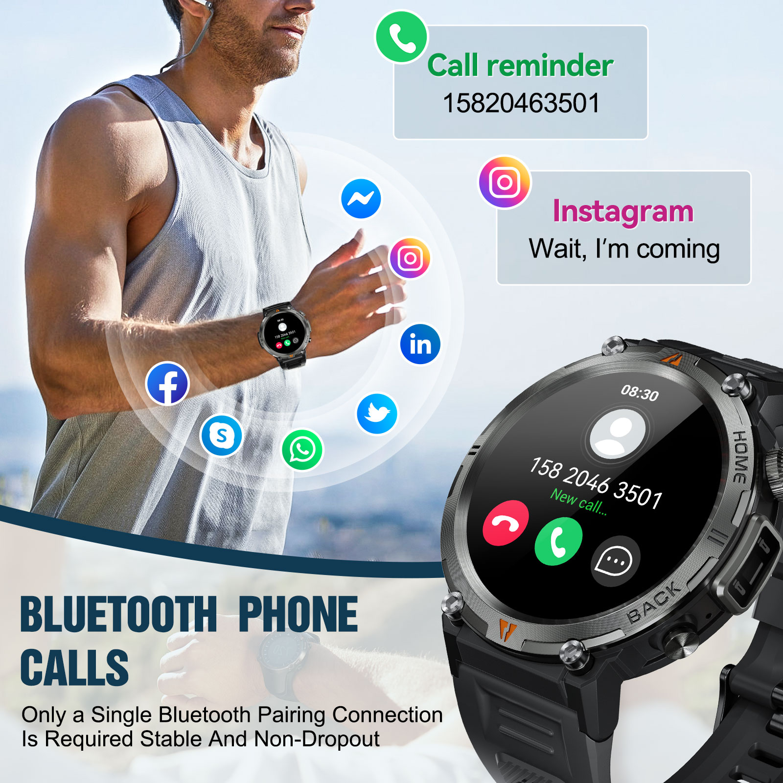 Eiyis ke3 bluetooth chamada re - Smartwatch Faces avaliação e preço