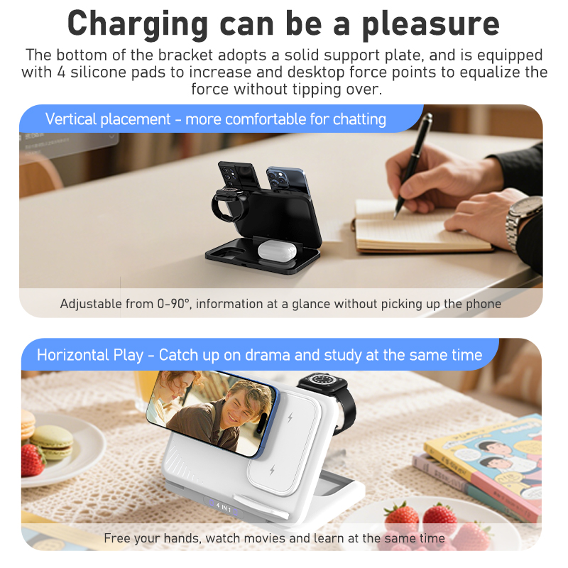 4 em 1 telefone duplo carregad - Watch Charger Cable avaliação e preço