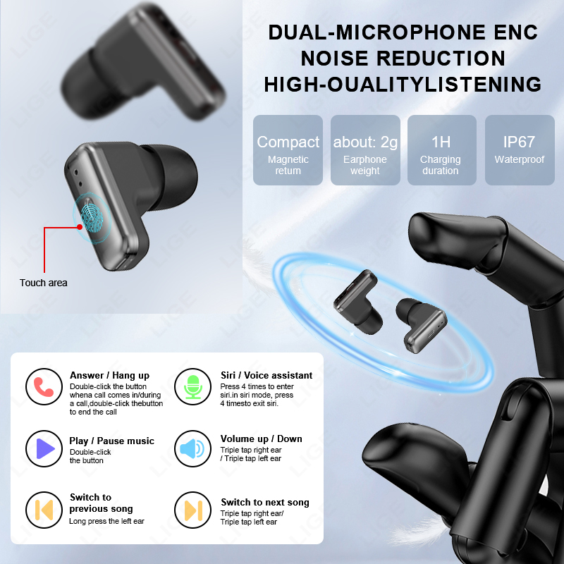Lige tws 2 em 1 fone de ouvido - Smartwatch Headset avaliação e preço