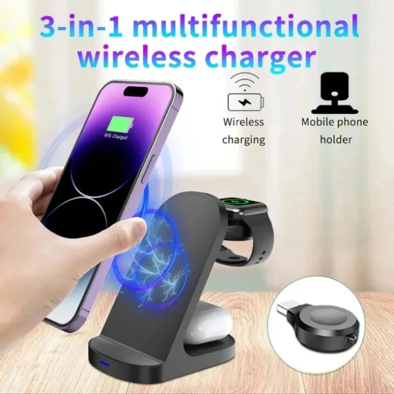 Carregador sem fio 3 em 1 durá - Watch Charging Dock avaliação e preço