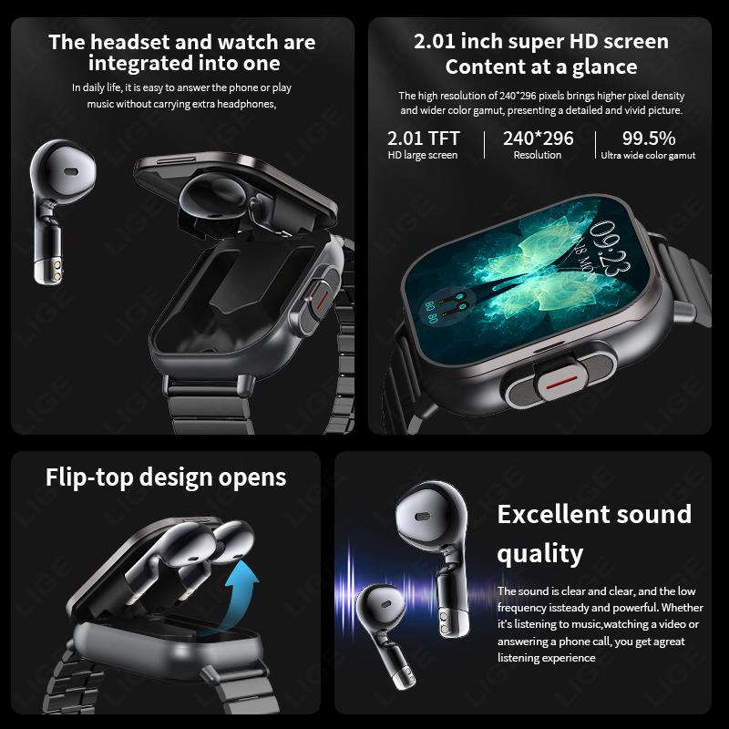 Nfc relógio inteligente tws 2- - Smartwatch Headset avaliação e preço