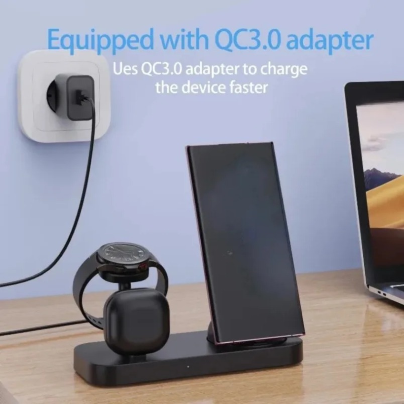 Carregador Sem Fio 3 em 1 com  - Watch Charger Cable avaliação e preço