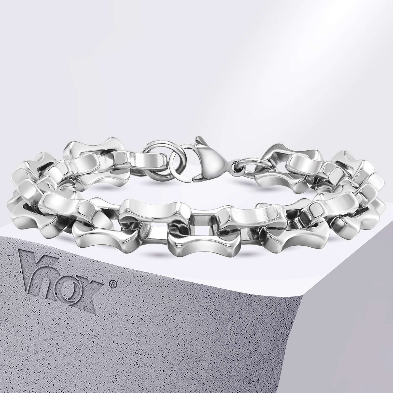 Vnox-Pulseiras de Corrente Pes - Ceramic Link Bracelet avaliação e preço