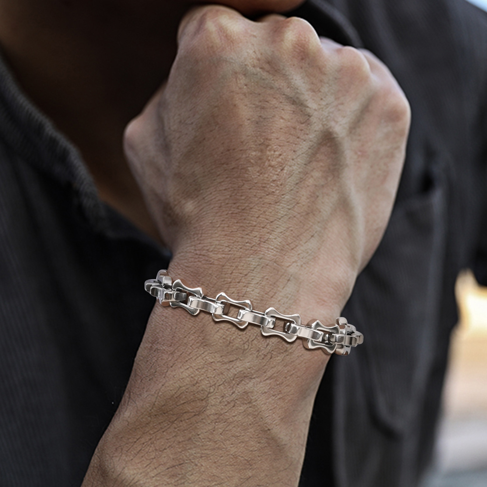 Vnox-Pulseiras de Corrente Pes - Ceramic Link Bracelet avaliação e preço