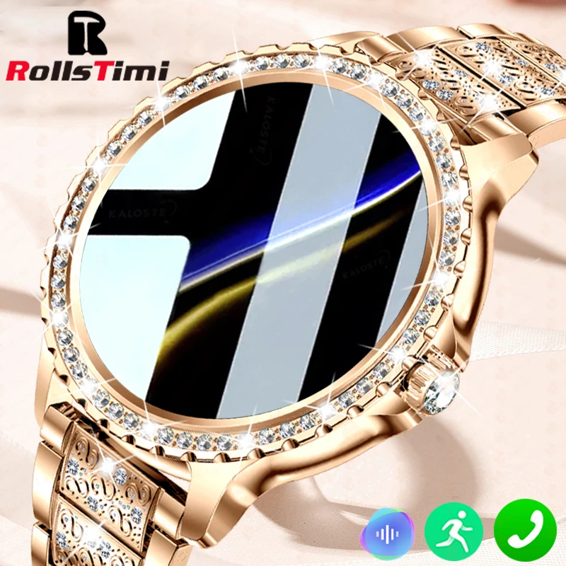 Moda de luxo ouro feminino rel - Smartwatch Faces avaliação e preço